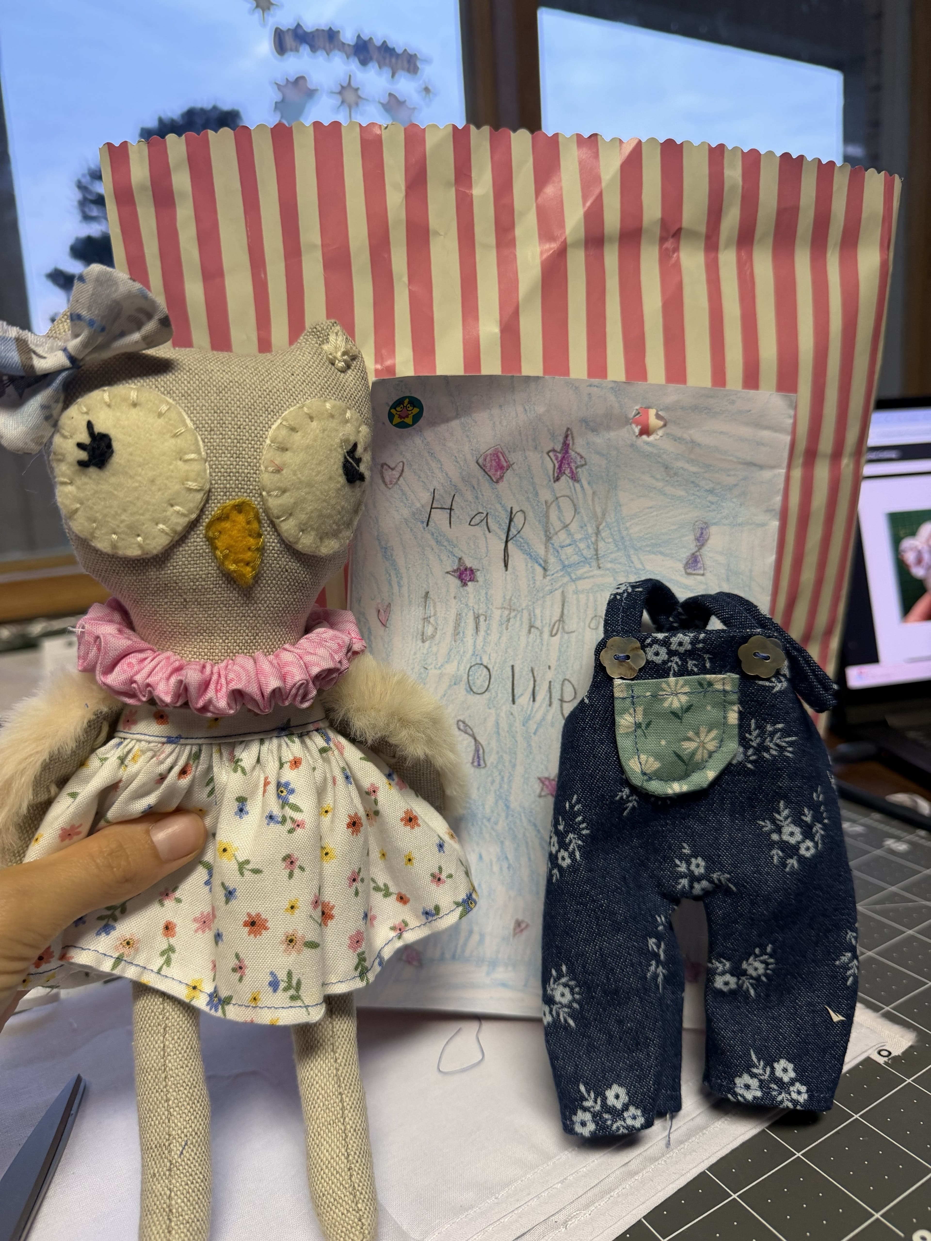 Birthday owl doll homeshcool project